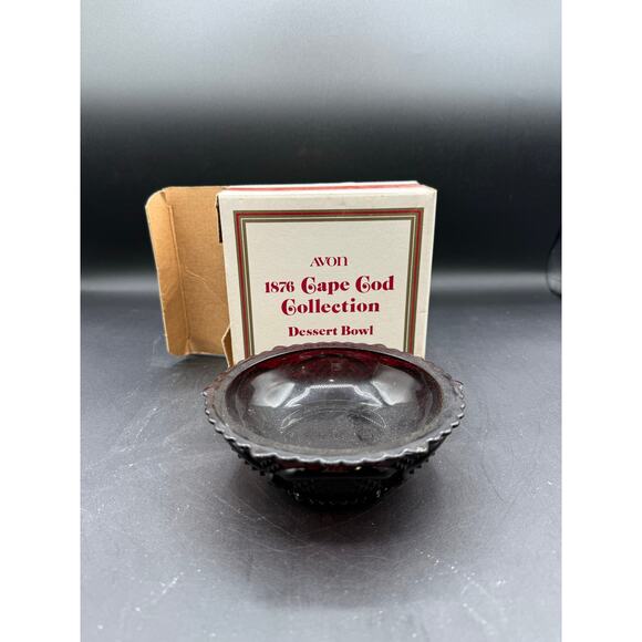 Vintage Avon 1876 Cape Cod Ruby Red 5" Dessert Bowl – New in Box - Picture 1 of 8